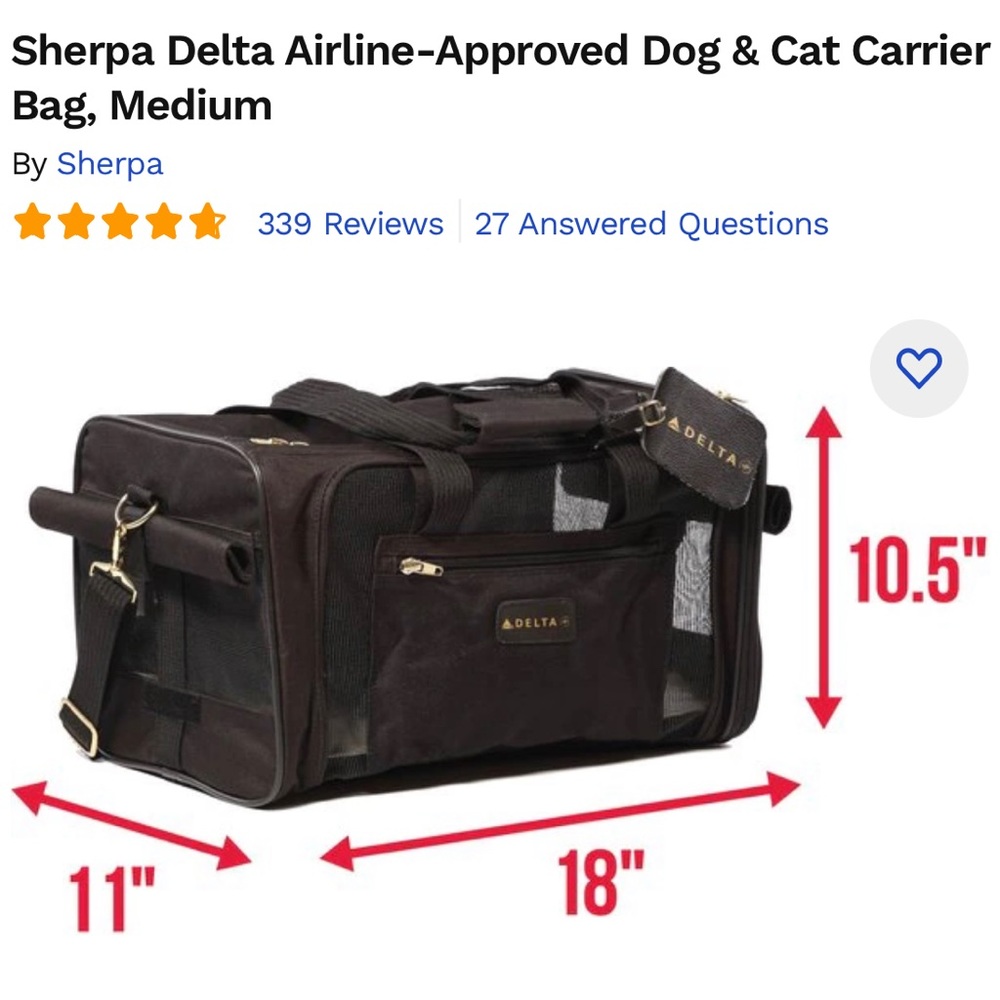 Delta pet carrier